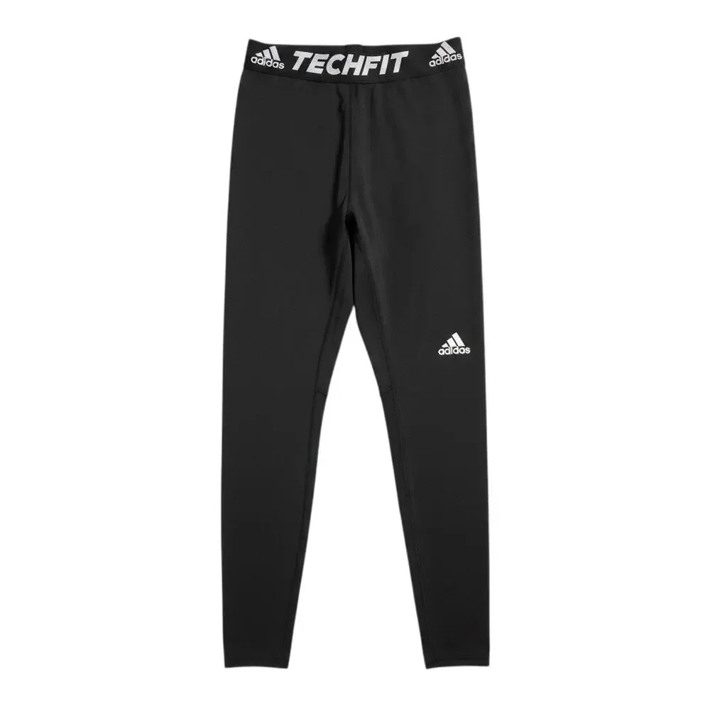 Adidas Mens Large Black Techfit Compression Training Long Tights Gym Workout
